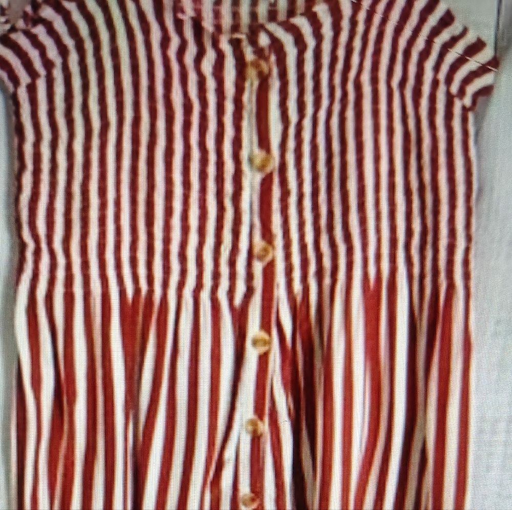 Anthropologie Faithfull The Brand 6 Suki Smocked Zeus Stripe Midi Dress - Picture 6 of 9
